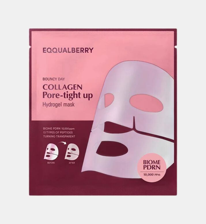 Eqqualberry Collagen Pore Tight-up Hydrogel Mask, Packshot View Eqqualberry Collagen Pore Tight-up Hydrogel Mask, Packshot View