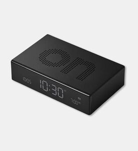 Lexon Design Flip Premium Reversible Alarm Clock, Black, Packshot View