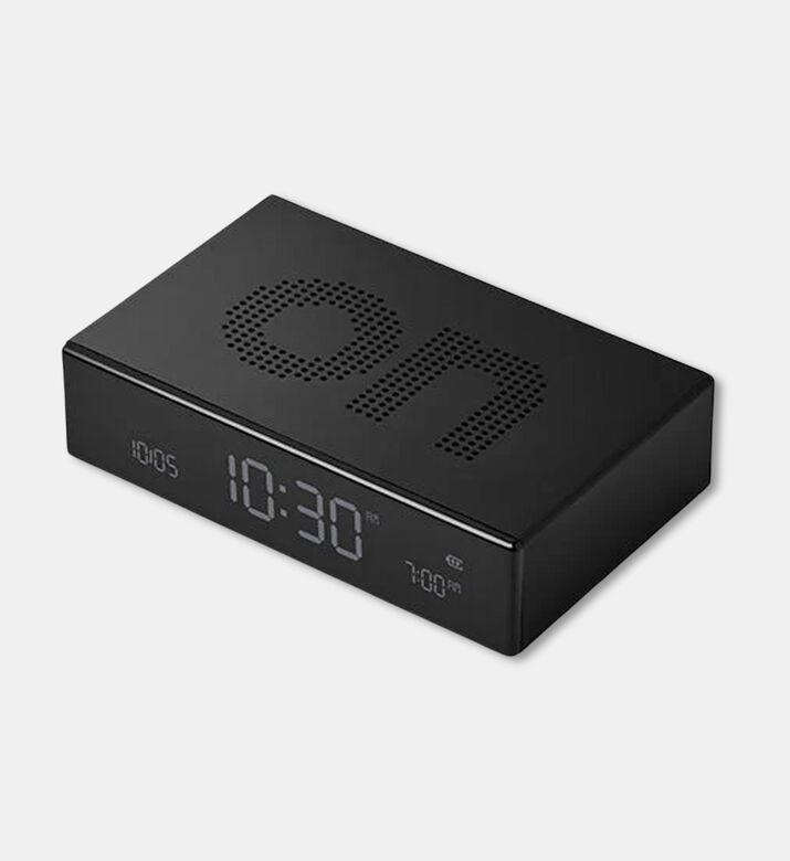 Lexon Design Flip Premium Reversible Alarm Clock, Black, Packshot View