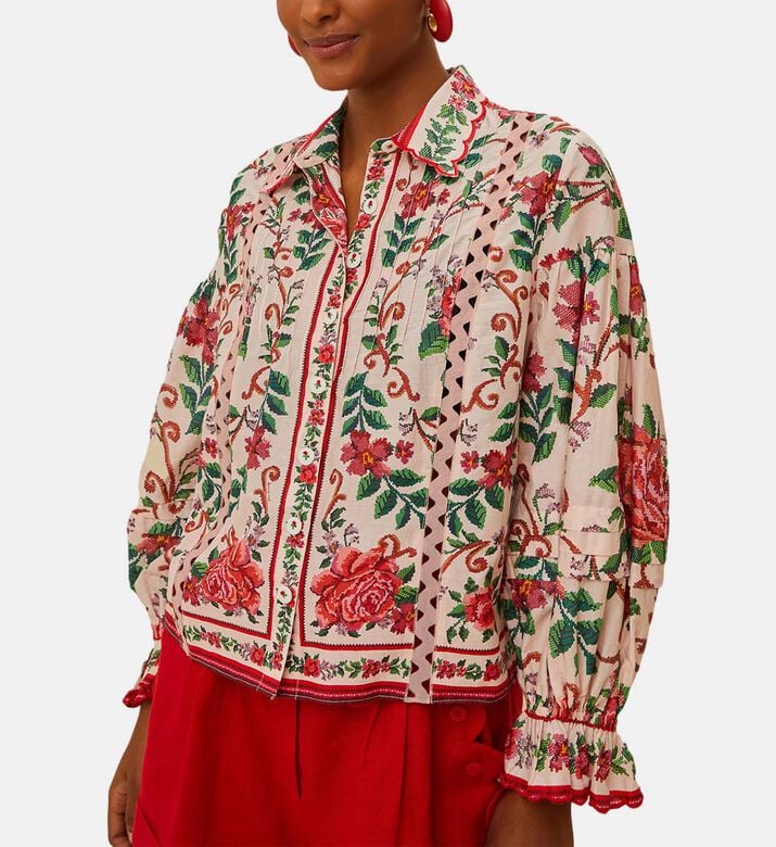 Flower Tapestry Long-sleeve Shirt