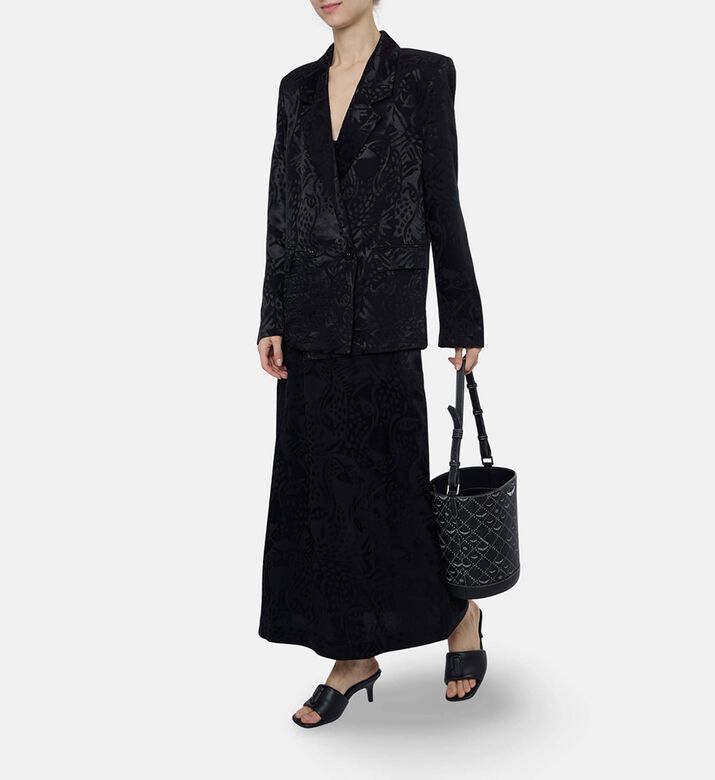 Farm Rio Leopards Jacquard Maxi Skirt, Model View