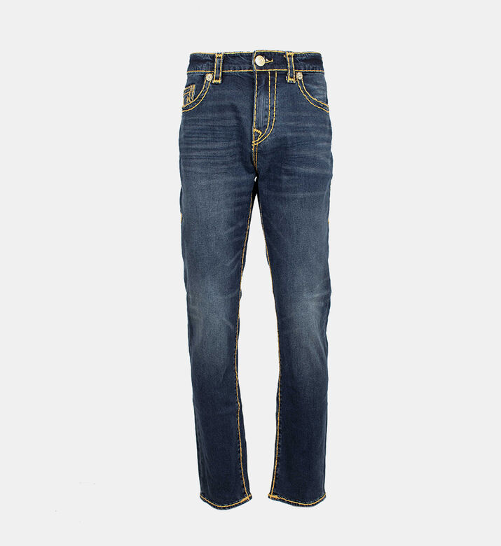 Slim-fit Contrasted Lines Denim Pants Slim-fit Contrasted Lines Denim Pants