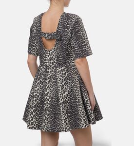 Ganni Leopard-print Short-sleeve Mini Dress, Model View