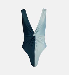Two-tone Deep-v One-piece Swimsuit