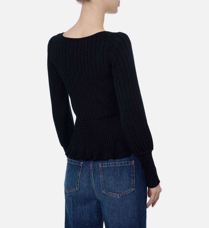 Luisa Spagnoli Merlato Knit V-neck Long-sleeve Sweater, Model View