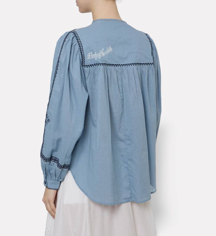 Zadig et Voltaire Tigy Bohemian-inspired Shirt, Blue, S, Model View