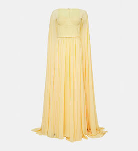 Chiffon Cape Sleeve Corset Dress