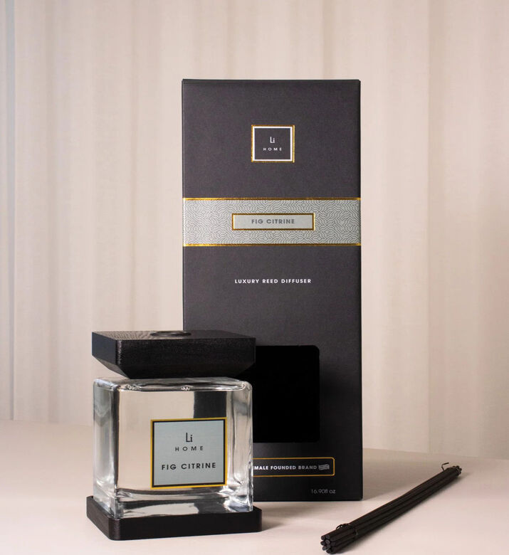 Home Life Style Diffuser Square Reed Citrine, Clear, 250-ml, Packshot View