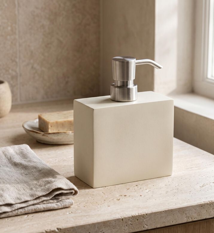 Aquanova Moon Linen Soap Dispenser, Model View