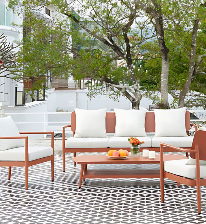 Home Deco and More Butterfly Salon 4-piece Set, Brick, Packshot View