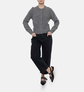 Samsoe Round Neck Button Closure Cardigan, Model View