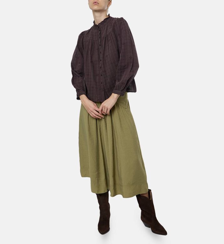 Ba and Sh Melody All-over Embroidery Blouse, Brown, Xs, Model View