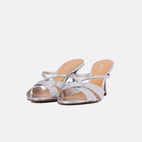 Metallic Heeled Mules