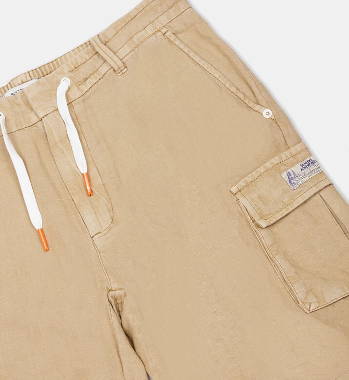 Cotton Linen Cargo Shorts
