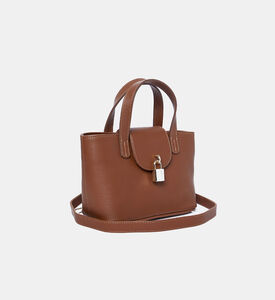 Leather Logo-lock Handbag
