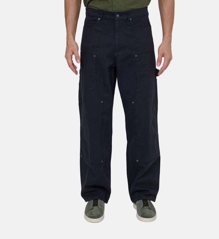 Cotton Multi-pocket Straight-leg Pant
