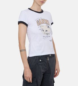 Ganni Cotton Kitty -print Regular-fit T-shirt, Model View