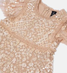 فستان أورورا مزين بترتر