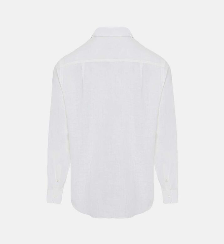 قميص من قماش البوبلين بحاشية منحنية من الكتان