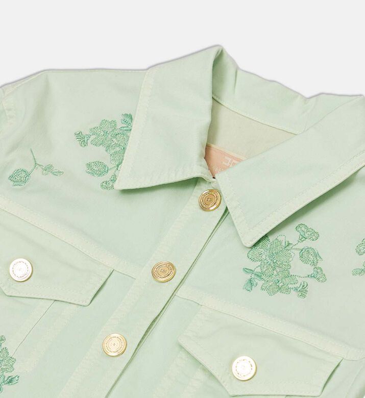 La Mia Bambina Floral Embroidered Long-sleeve Jacket, Packshot View La Mia Bambina Floral Embroidered Long-sleeve Jacket, Packshot View