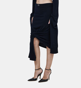 Knot-hem Jersey Mini Skirt