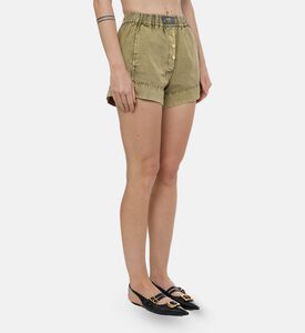 Ganni Cotton Elasticated Shorts, Model View