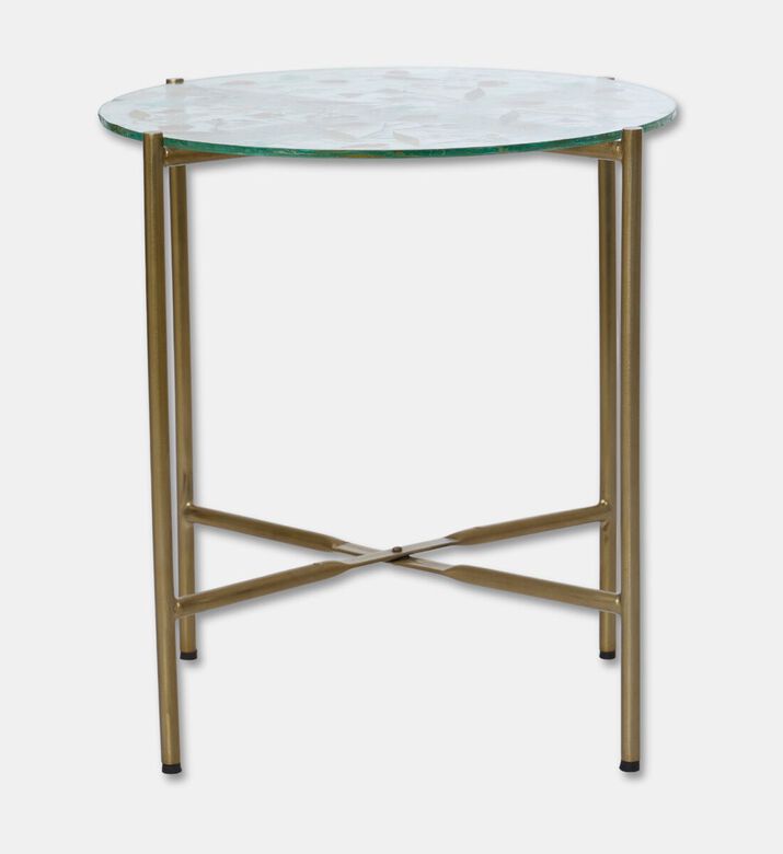 Home Deco and More Knock-down Stand Round-top Table, Clear, 39-cm, Packshot View