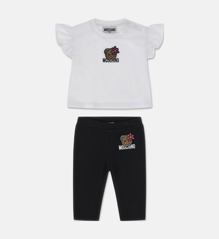 Moschino BKT Ruffled Sleeves Teddy Patch 2-piece Set, Packshot View