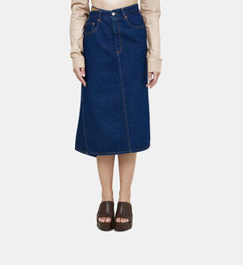 تنورة ميدي دنيم بخمسة جيوب