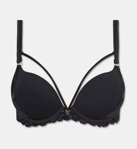 Chantelle Strappy Lace Push-up Bra, Black, 90, E, Packshot View