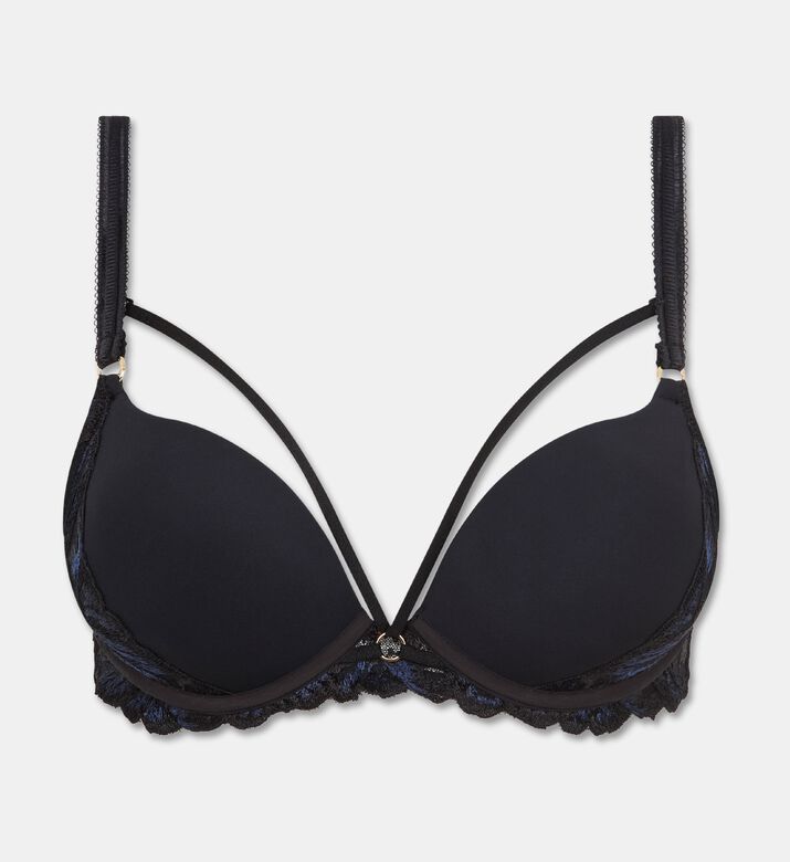 Chantelle Strappy Lace Push-up Bra, Black, 90, E, Packshot View