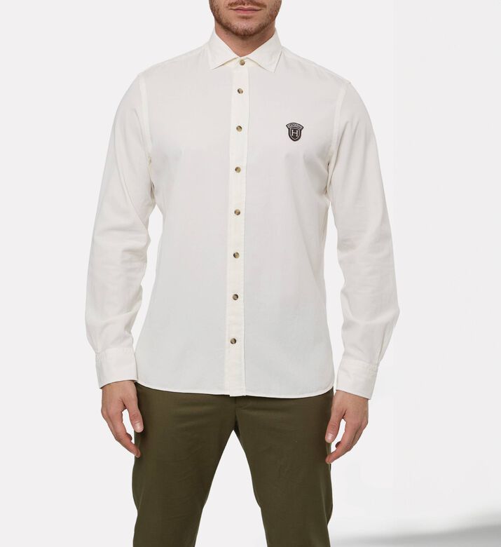 Hackett London Heritage Logo-embroidery Long-sleeve Shirt, Model View