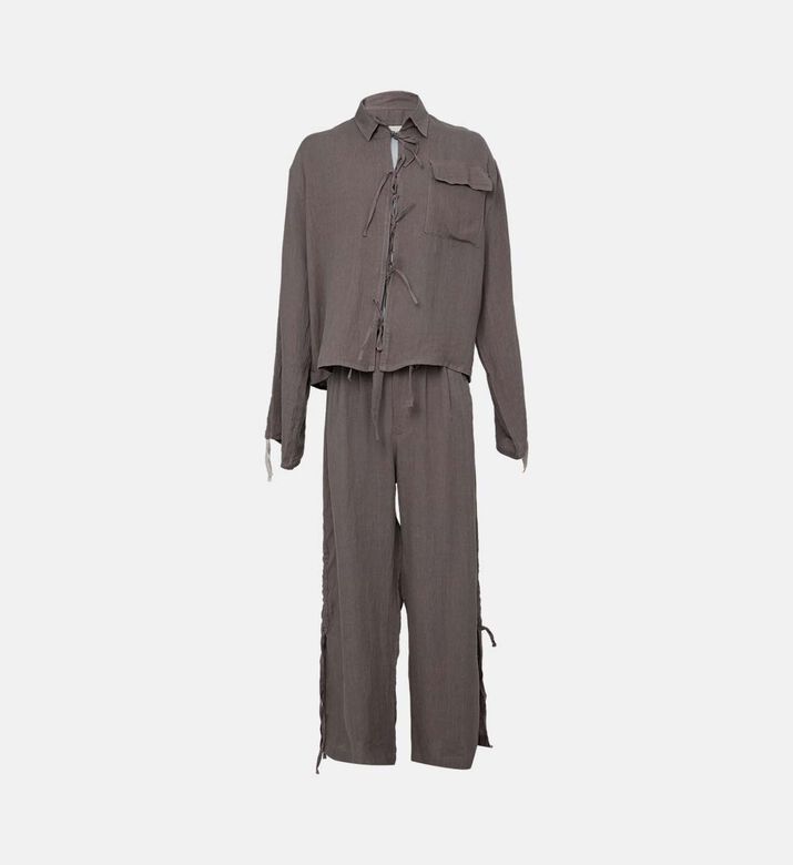 Straps Closure Shirt Pants Set