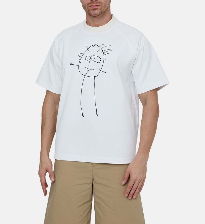 Cotton Man-print Crewneck T-shirt