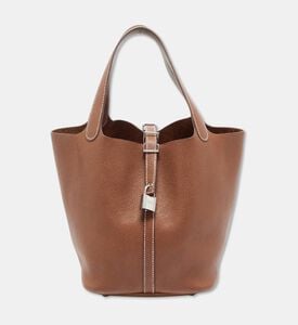 Hermes Preowned Hermes Picotin Lock 22 Fauve Barenia Faubourg Leather Tote, Packshot View
