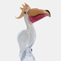 Multicolored Crystal Pelican Sculpture