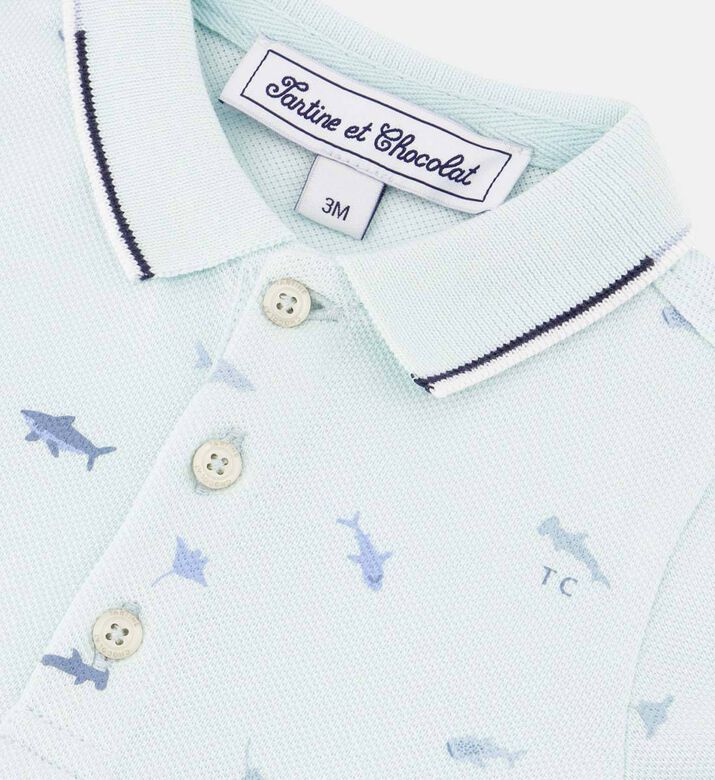 Sharks Illustration Short Jumpsuit