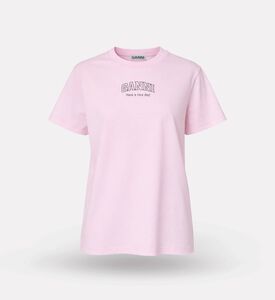 Ganni Logo-embroidery Short-sleeve T-shirt, Pink, L, Packshot View