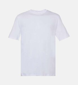 تيشيرت بياقة مستديرة قطن بتطريز شعار