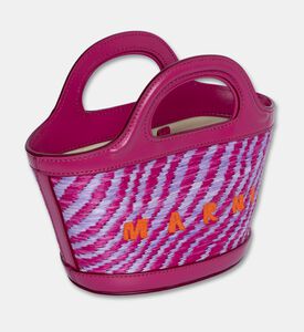 Marni Logo-embroidery Top Handle Denim Bag, Purple, Packshot View