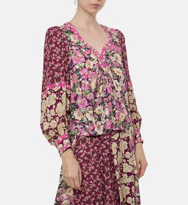 Ba and Sh All-over Floral-print V-neck Blouse, Model View