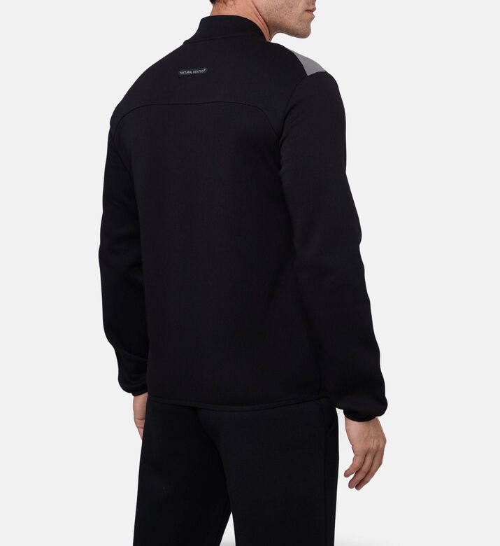 EA7 Cotton-blend Ribbed Cuffs Sweatshirt, Model View