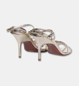 Lola Cruiz Raquelle Metallic Snake-effect Sandals, Light-grey, Eu-41, Packshot View