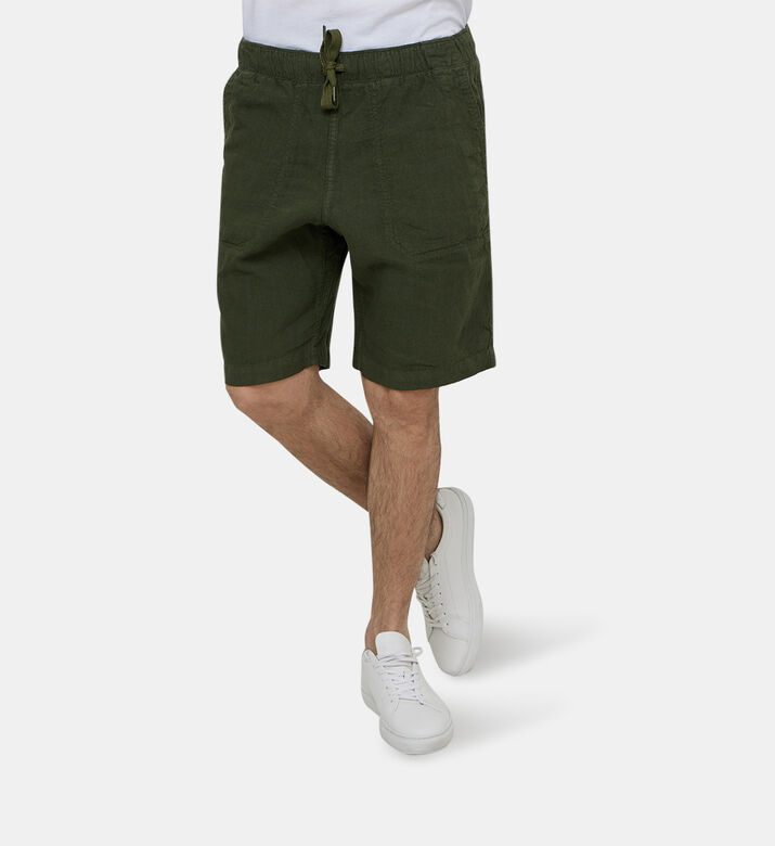 Pixel Woven Linen Bermuda Shorts Pixel Woven Linen Bermuda Shorts