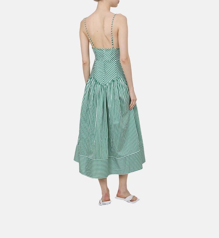 Cotton Stripe Pattern Sleeveless Dress Cotton Stripe Pattern Sleeveless Dress