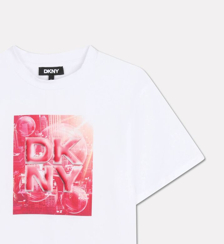 DKNY Logo-print Short-sleeve Crewneck T-shirt, Pink, 16y, Packshot View