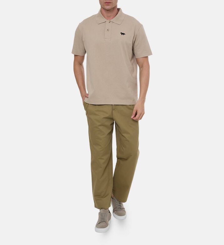 Maison Kitsune Fox-embroidery Polo Shirt, Model View Maison Kitsune Fox-embroidery Polo Shirt, Model View