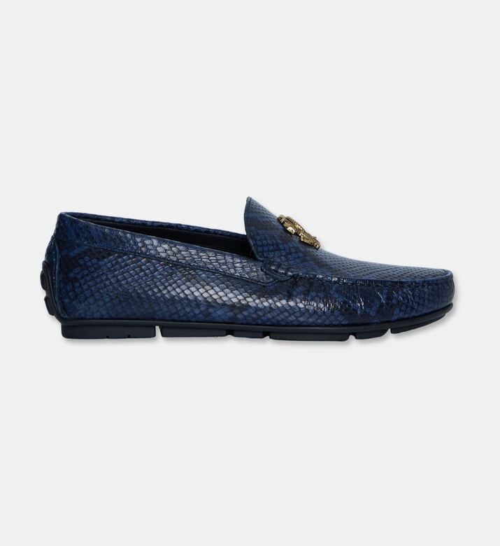 Roberto Cavalli Shoes Mocas Stamp Snake, Navy, Eu-45, Packshot View