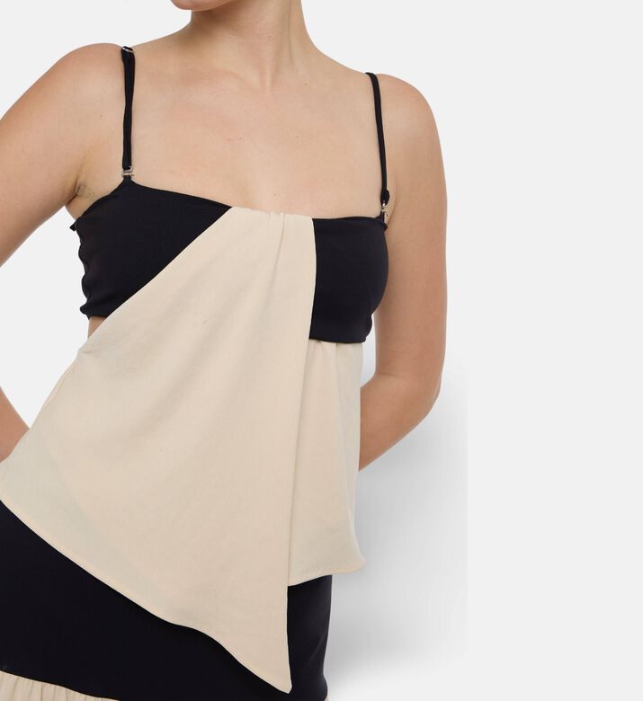 Nanushka Lisbeth Stretch Georgette-elastic Jersey Top, Model View