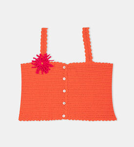 بلوزة بدون أكمام كروشيه للبنات الصغيرات